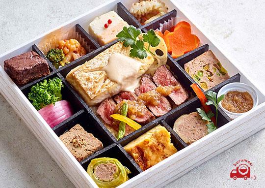 麹町フレンチ 舌平目ムニエルとサーロインステーキ 2 650円 麹町フレンチの弁当配達 くるめし弁当