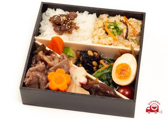 黒毛和牛すき焼き弁当 1 000円 山形牛すき焼きかとうの弁当配達 くるめし弁当